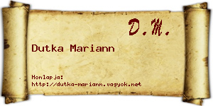 Dutka Mariann névjegykártya