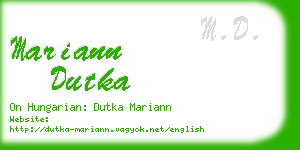 mariann dutka business card